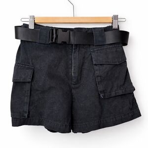 TNA Black Cargo Shorts with Belt